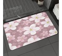 DALEXHM Microfibre Bath Mat, Door Mat, Pet Mat,Bathroom Rug Machine Washable,Non-slip,Super absorbent,Extra Soft,Romantic floral pattern background with hand drawn cherry blossoms. Japanese s,16x24in