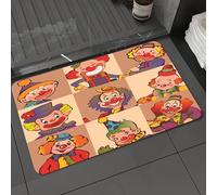 DALEXHM Microfibre Bath Mat, Door Mat, Pet Mat,Bathroom Rug Machine Washable,Non-slip,Super absorbent,Extra Soft,Circus, nine colorful clowns in different costumes and expressions, cartoon im,24x39in