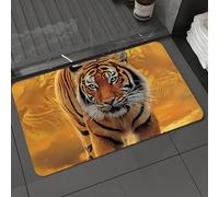 DALEXHM Microfibre Bath Mat, Door Mat, Pet Mat,Bathroom Rug Machine Washable,Non-slip,Super absorbent,Extra Soft,Close up tiger portrait. Animal looking on camera. Danger animal in nature hab,16x24in