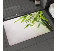 DALEXHM Microfibre Bath Mat, Door Mat, Pet Mat,Bathroom Rug Machine Washable,Non-slip,Super absorbent,Extra Soft,Bamboo leaves Green leaf on blurred greenery background. Beautiful leaf textur,24x39in