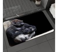 DALEXHM Microfibre Bath Mat, Door Mat, Pet Mat,Bathroom Rug Machine Washable,Non-slip,Super absorbent,Extra Soft,Silver Animal Gorilla Gray In Danger Sad Baby Back Wildlife King Kong,16x24in