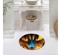 DALEXHM Microfibre Bath Mat, Door Mat, Pet Mat,Bathroom Rug Machine Washable,Non-slip,Super absorbent,Extra Soft,female warrior stands on the edge of a cliff drawing a protective barrier with,24x24in