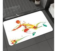 DALEXHM Microfibre Bath Mat, Door Mat, Pet Mat,Bathroom Rug Machine Washable,Non-slip,Super absorbent,Extra Soft,Teen decor, young man, soccer football athlete,20x31in