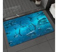 DALEXHM Microfibre Bath Mat, Door Mat, Pet Mat,Bathroom Rug Machine Washable,Non-slip,Super absorbent,Extra Soft,Sea animals l fantasy sea ocean fish shark underwater world,16x24in