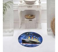 DALEXHM Microfibre Bath Mat, Door Mat, Pet Mat,Bathroom Rug Machine Washable,Non-slip,Super absorbent,Extra Soft,This is the sketch of the ship. It is color illustration suite to the child bo,24x24in