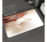 DALEXHM Microfibre Bath Mat, Door Mat, Pet Mat,Bathroom Rug Machine Washable,Non-slip,Super absorbent,Extra Soft,Realistic Sakura Japan Cherry Branch with Blooming Flowers,20x31in