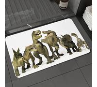 DALEXHM Microfibre Bath Mat, Door Mat, Pet Mat,Bathroom Rug Machine Washable,Non-slip,Super absorbent,Extra Soft,Children, Dinosaurs T Rex Jurassic 3D Dino Fossil Art Design History,16x24in