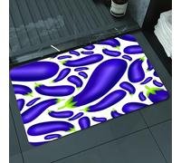 DALEXHM Microfibre Bath Mat, Door Mat, Pet Mat,Bathroom Rug Machine Washable,Non-slip,Super absorbent,Extra Soft,Eggplant,Delicious Aubergines in Abstract Representaiton Fresh Dish Healty Foo,24x39in