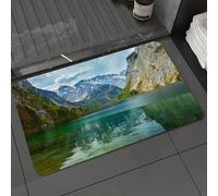 DALEXHM Microfibre Bath Mat, Door Mat, Pet Mat,Bathroom Rug Machine Washable,Non-slip,Super absorbent,Extra Soft,Landscape, Serene Obersee mountain lake in the valley of the Alps Germany natu,20x31in