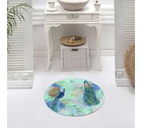 DALEXHM Microfibre Bath Mat, Door Mat, Pet Mat,Bathroom Rug Machine Washable,Non-slip,Super absorbent,Extra Soft,peacocks flowers seamless pattern watercolor illustration for fashion fabric d,24x24in