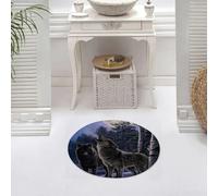 DALEXHM Microfibre Bath Mat, Door Mat, Pet Mat,Bathroom Rug Machine Washable,Non-slip,Super absorbent,Extra Soft,Animals, the wolf cries beneath the full moon of snow dust, embrace the myster,24x24in