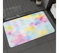 DALEXHM Microfibre Bath Mat, Door Mat, Pet Mat,Bathroom Rug Machine Washable,Non-slip,Super absorbent,Extra Soft,Rainbow Geometric Light Abstract Background Wallpapers.com,20x31in