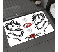 DALEXHM Microfibre Bath Mat, Door Mat, Pet Mat,Bathroom Rug Machine Washable,Non-slip,Super absorbent,Extra Soft,Japanese dragon, t style Asian native creatures,20x31in