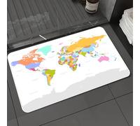 DALEXHM Microfibre Bath Mat, Door Mat, Pet Mat,Bathroom Rug Machine Washable,Non-slip,Super absorbent,Extra Soft,Map, Highly detailed political map of the world,24x39in