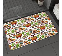 DALEXHM Microfibre Bath Mat, Door Mat, Pet Mat,Bathroom Rug Machine Washable,Non-slip,Super absorbent,Extra Soft,Mexican decorations, Viva Mexico with native elements Poncho Tequila Salsa Hot,20x31in