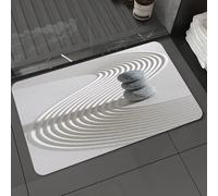 DALEXHM Microfibre Bath Mat, Door Mat, Pet Mat,Bathroom Rug Machine Washable,Non-slip,Super absorbent,Extra Soft,Japanese Zen Garden with Stacked Stones in Raked Sand,24x39in