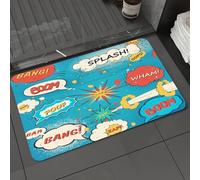 DALEXHM Microfibre Bath Mat, Door Mat, Pet Mat,Bathroom Rug Machine Washable,Non-slip,Super absorbent,Extra Soft,Pop Comics, Comics - Sound Effect Modes for Inspiring Voice Channel, Comics an,24x39in