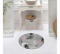 DALEXHM Microfibre Bath Mat, Door Mat, Pet Mat,Bathroom Rug Machine Washable,Non-slip,Super absorbent,Extra Soft,Mount Fuji, Japanese style, cherry blossoms, moon shadow scenery,24x24in