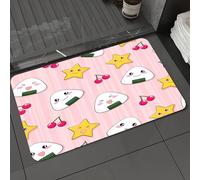 DALEXHM Microfibre Bath Mat, Door Mat, Pet Mat,Bathroom Rug Machine Washable,Non-slip,Super absorbent,Extra Soft,Anime, funny model with Japanese Rice Balls,16x24in