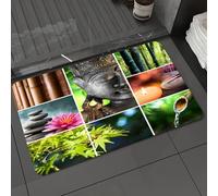 DALEXHM Microfibre Bath Mat, Door Mat, Pet Mat,Bathroom Rug Machine Washable,Non-slip,Super absorbent,Extra Soft,nine-grid healing picture with Zen elements,24x39in