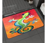 DALEXHM Microfibre Bath Mat, Door Mat, Pet Mat,Bathroom Rug Machine Washable,Non-slip,Super absorbent,Extra Soft,green orange blue yellow chameleon,16x24in
