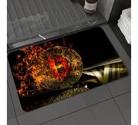 DALEXHM Microfibre Bath Mat, Door Mat, Pet Mat,Bathroom Rug Machine Washable,Non-slip,Super absorbent,Extra Soft,Bitcoin bit coin btc cryptocurrency money burning in flames and fire sparkles,16x24in