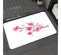 DALEXHM Microfibre Bath Mat, Door Mat, Pet Mat,Bathroom Rug Machine Washable,Non-slip,Super absorbent,Extra Soft,Cherry Blossom Watercolor Painting Tree Sakura Japanese pink floral branch,24x39in
