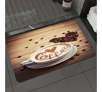 DALEXHM Microfibre Bath Mat, Door Mat, Pet Mat,Bathroom Rug Machine Washable,Non-slip,Super absorbent,Extra Soft,Italian Brown Cafe Cup Coffee Love Heart Drawing Latte Closeup Food Drink Fran,24x39in