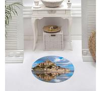 DALEXHM Microfibre Bath Mat, Door Mat, Pet Mat,Bathroom Rug Machine Washable,Non-slip,Super absorbent,Extra Soft,Chillon Castle Switzerland Famous Scenic Medieval Castle Lake Geneva Rock Alps,24x24in