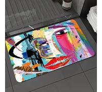 DALEXHM Microfibre Bath Mat, Door Mat, Pet Mat,Bathroom Rug Machine Washable,Non-slip,Super absorbent,Extra Soft,Abstract background and a beautiful woman face with flowers on her head.,24x39in