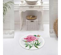 DALEXHM Microfibre Bath Mat, Door Mat, Pet Mat,Bathroom Rug Machine Washable,Non-slip,Super absorbent,Extra Soft,Peonies, pink peonies blooming in watercolor style,24x24in