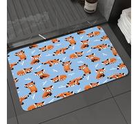DALEXHM Microfibre Bath Mat, Door Mat, Pet Mat,Bathroom Rug Machine Washable,Non-slip,Super absorbent,Extra Soft,seamless cute red panda and bamboo vector pattern background. cute animal patt,24x39in