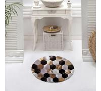 DALEXHM Microfibre Bath Mat, Door Mat, Pet Mat,Bathroom Rug Machine Washable,Non-slip,Super absorbent,Extra Soft,Background of shiny hexagons of gold silver and black,24x24in