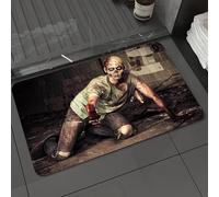 DALEXHM Microfibre Bath Mat, Door Mat, Pet Mat,Bathroom Rug Machine Washable,Non-slip,Super absorbent,Extra Soft,Zombie Decor,Halloween Scary Dead Man in Old Building with Bloody Head Nightma,20x31in