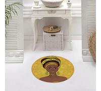 DALEXHM Microfibre Bath Mat, Door Mat, Pet Mat,Bathroom Rug Machine Washable,Non-slip,Super absorbent,Extra Soft,Timeless African Grace Woman in Ornate Headwrap and Jewelry,24x24in