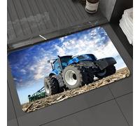 DALEXHM Microfibre Bath Mat, Door Mat, Pet Mat,Bathroom Rug Machine Washable,Non-slip,Super absorbent,Extra Soft,The tractor wheels on the huge field a farmer who drives a tractor who in a,24x39in