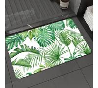 DALEXHM Microfibre Bath Mat, Door Mat, Pet Mat,Bathroom Rug Machine Washable,Non-slip,Super absorbent,Extra Soft,Tropical leaves. Monstera strelitzia palms.,20x31in