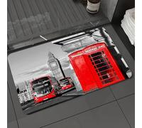 DALEXHM Microfibre Bath Mat, Door Mat, Pet Mat,Bathroom Rug Machine Washable,Non-slip,Super absorbent,Extra Soft,London telephone booth in the street. Traditional local cultural icon England,20x31in
