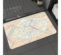 DALEXHM Microfibre Bath Mat, Door Mat, Pet Mat,Bathroom Rug Machine Washable,Non-slip,Super absorbent,Extra Soft,Metro subway or underground transport system map urban city metro station line,20x31in
