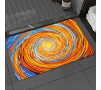 DALEXHM Microfibre Bath Mat, Door Mat, Pet Mat,Bathroom Rug Machine Washable,Non-slip,Super absorbent,Extra Soft,Fractal,Hippie Style Vortex Spiral Rotary Colorful Chaotic Unusual Turni,24x39in