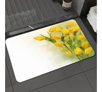 DALEXHM Microfibre Bath Mat, Door Mat, Pet Mat,Bathroom Rug Machine Washable,Non-slip,Super absorbent,Extra Soft,Yellow Flower,Romantic Tulip Bouquet Famous Plant of Netherla,24x39in