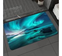 DALEXHM Microfibre Bath Mat, Door Mat, Pet Mat,Bathroom Rug Machine Washable,Non-slip,Super absorbent,Extra Soft,Northern lights in Lofoten islands Norway. Sky with polar lights stars. with a,24x39in