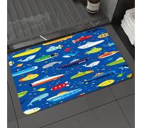 DALEXHM Microfibre Bath Mat, Door Mat, Pet Mat,Bathroom Rug Machine Washable,Non-slip,Super absorbent,Extra Soft,Submarine, marine decoration of colorful submarines,24x39in