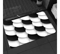 DALEXHM Microfibre Bath Mat, Door Mat, Pet Mat,Bathroom Rug Machine Washable,Non-slip,Super absorbent,Extra Soft,Seamless pattern of black and white circles with drop shadows. Raster version,20x31in