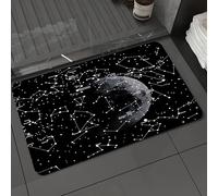 DALEXHM Microfibre Bath Mat, Door Mat, Pet Mat,Bathroom Rug Machine Washable,Non-slip,Super absorbent,Extra Soft,Constellation of the Moon Astronomy in Black and White,24x39in