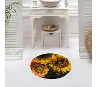DALEXHM Microfibre Bath Mat, Door Mat, Pet Mat,Bathroom Rug Machine Washable,Non-slip,Super absorbent,Extra Soft,Close-up of sunflowers under the golden warm sun,24x24in