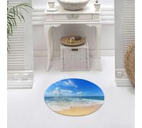 DALEXHM Microfibre Bath Mat, Door Mat, Pet Mat,Bathroom Rug Machine Washable,Non-slip,Super absorbent,Extra Soft,Ocean, waves and golden paradise beach with sky sun endless summer,24x24in