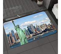 DALEXHM Microfibre Bath Mat, Door Mat, Pet Mat,Bathroom Rug Machine Washable,Non-slip,Super absorbent,Extra Soft,New York, Statue of Liberty in the urban port of New York City Print famous im,20x31in
