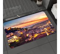 DALEXHM Microfibre Bath Mat, Door Mat, Pet Mat,Bathroom Rug Machine Washable,Non-slip,Super absorbent,Extra Soft,Old City of Jerusalem Historic City Center Israel Twilight View,24x39in