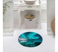 DALEXHM Microfibre Bath Mat, Door Mat, Pet Mat,Bathroom Rug Machine Washable,Non-slip,Super absorbent,Extra Soft,Aurora. Northern lights in Lofoten islands Norway. Sky with polar lights stars,24x24in